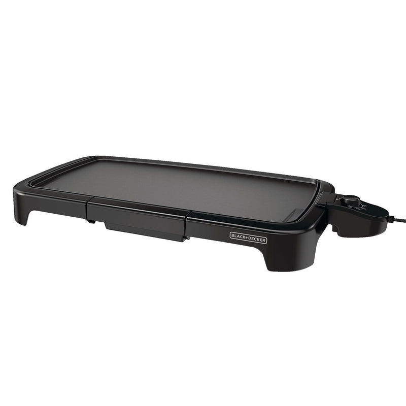 Black & Decker Family Sized Electric Griddle, Black, 20-in x 11-in V3