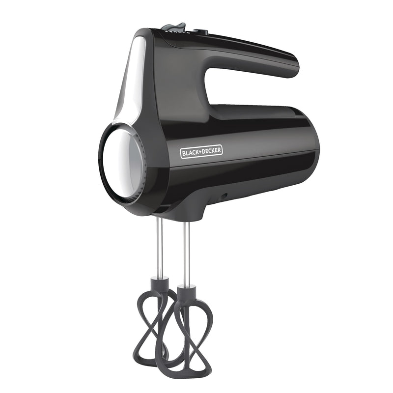 Black & Decker Helix Hand Mixer, Premium Performance 5 Speed Hand Mixer, Includes 5 Attachments and Case, Black J8