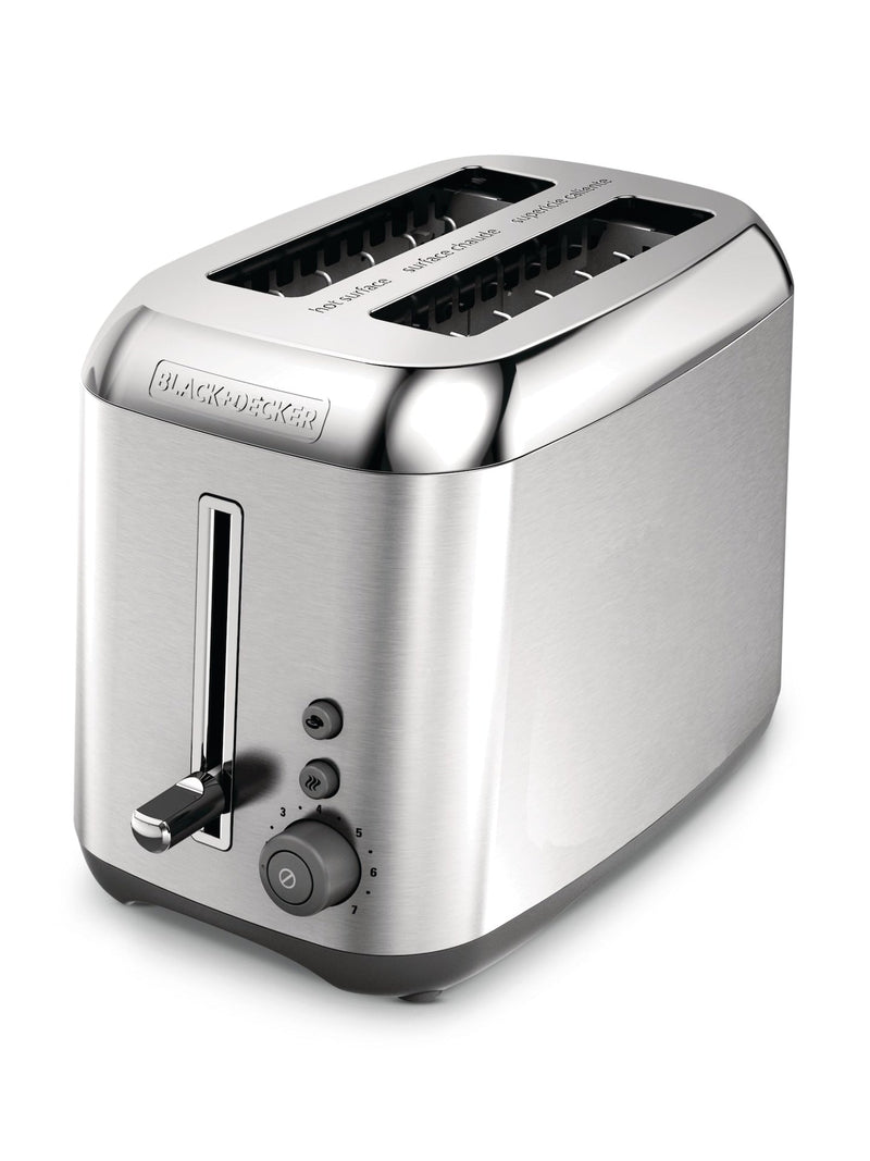 Black & Decker Kitchen Tools Extra Wide Slots Toaster with 7 Settings, Stainless Steel, 2-Slices G5