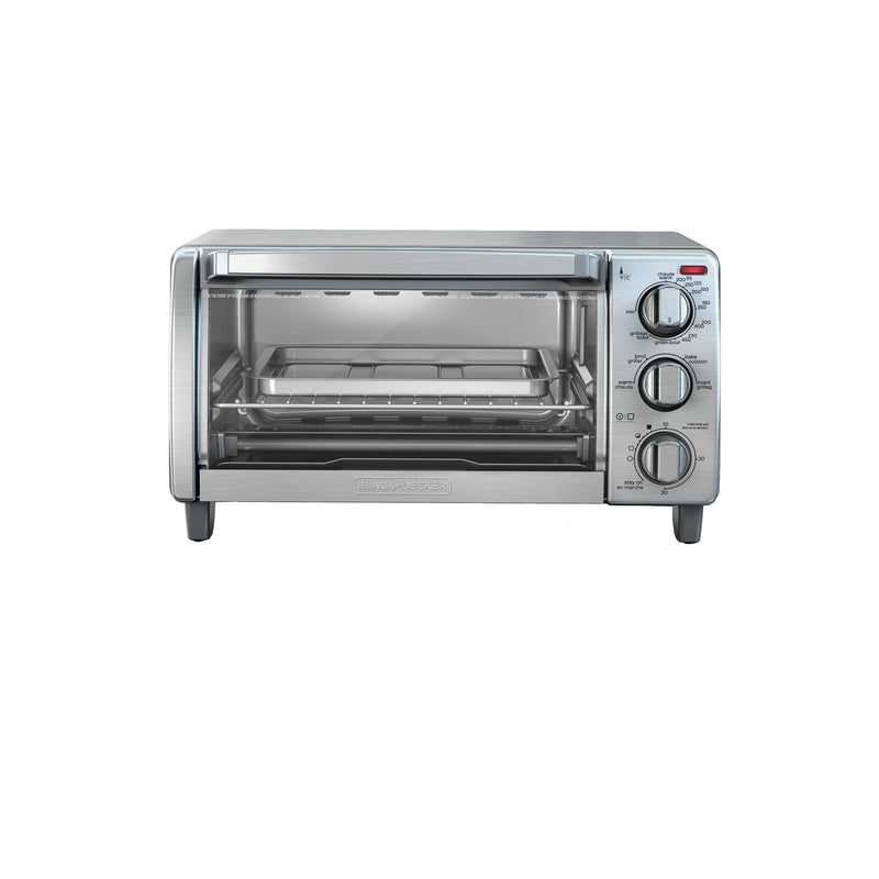 Black & Decker Toaster Oven with Natural Convection, Stainless Steel, 4-Slice Y5