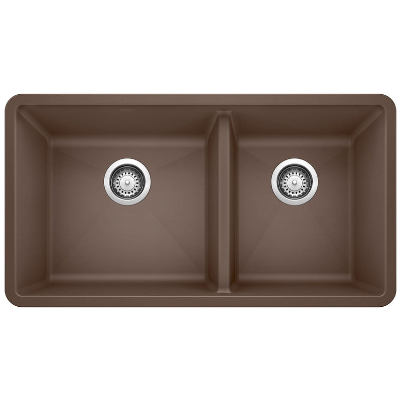 Blanco 60/40 Double Bowl Undermount Kitchen Sink, Café, 33-in V2