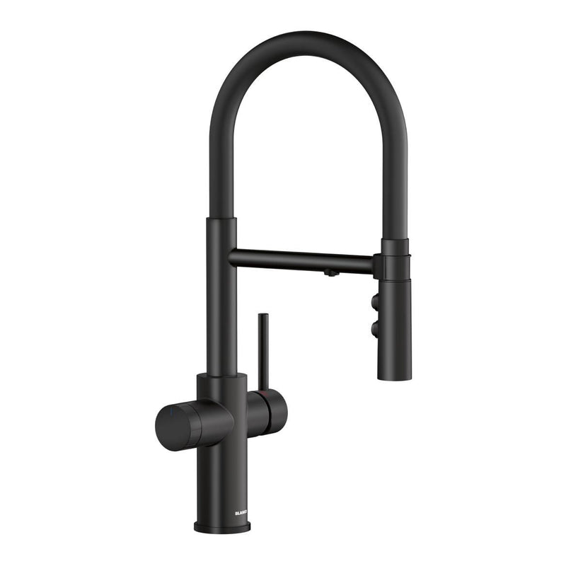 Blanco Catris Flexo Filter-Ready Semi-Pro Pull-Down Dual-Spray Kitchen Faucet, Matte Black I8