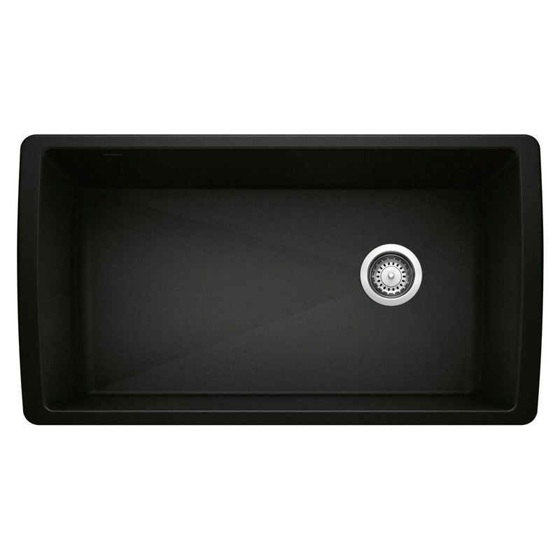 Blanco Diamond SILGRANIT 33-in Super Single Undermount Kitchen Sink, Coal Black Z9