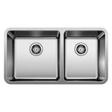Blanco Formera 33-in 60/40 Double Bowl Undermount Stainless Steel Kitchen Sink
