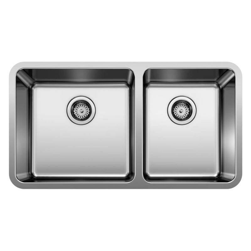 Blanco Formera 33-in 60/40 Double Bowl Undermount Stainless Steel Kitchen Sink A5