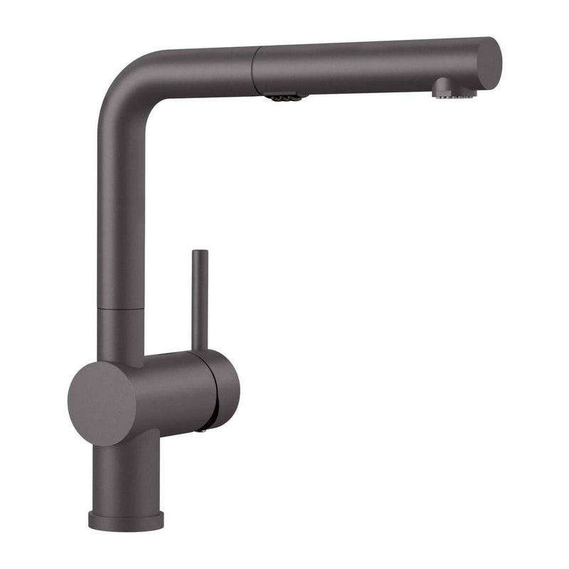 Blanco Linus Low Arc Pull-Out Dual-Spray Kitchen Faucet, Cinder R9