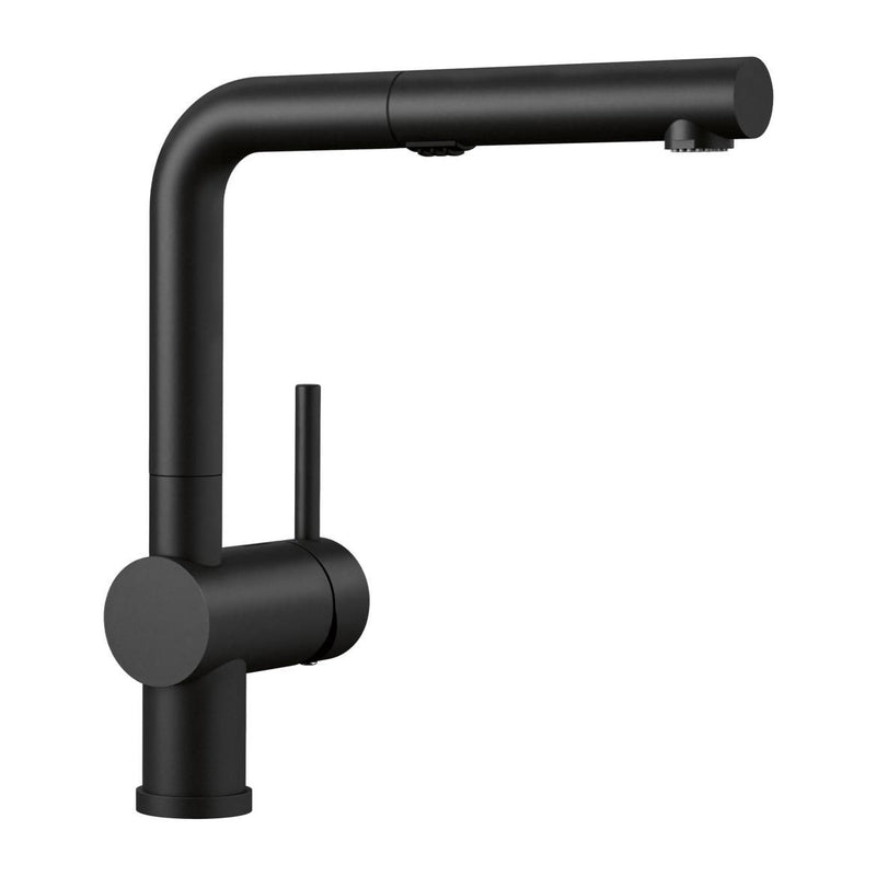 Blanco Linus Low Arc Pull-Out Dual-Spray Kitchen Faucet, Coal Black J5