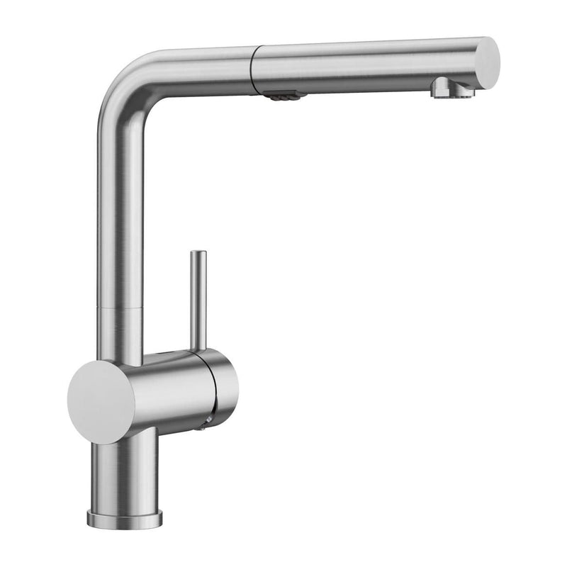 Blanco Linus Low Arc Pull-Out Dual-Spray Kitchen Faucet, PVD Steel A0