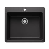 Blanco Liven SILGRANIT 25-in Single Bowl Dual Mount Kitchen Sink, Anthracite