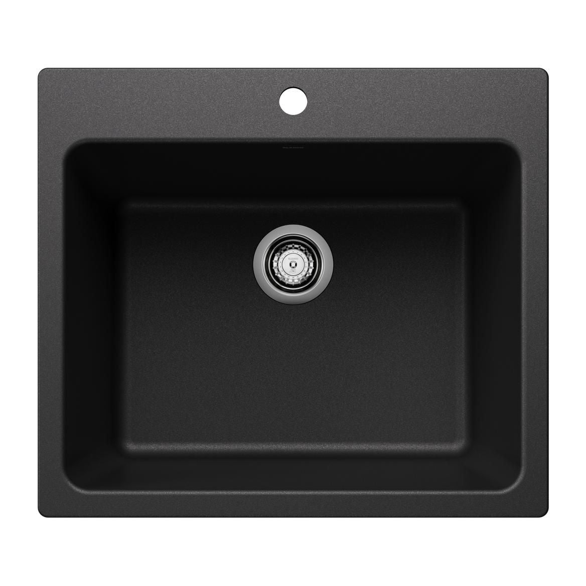 Blanco Liven SILGRANIT 25-in Single Bowl Dual Mount Laundry Sink, Anthracite