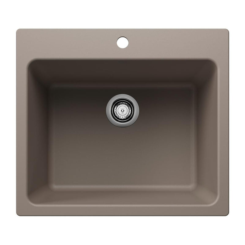 Blanco Liven SILGRANIT 25-in Single Bowl Dual Mount Laundry Sink, Truffle G5
