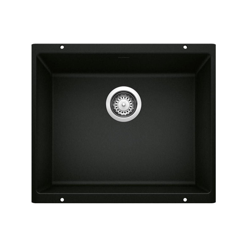Blanco Precis SILGRANIT 21-in Single Bowl Undermount Kitchen Sink, Coal Black R2