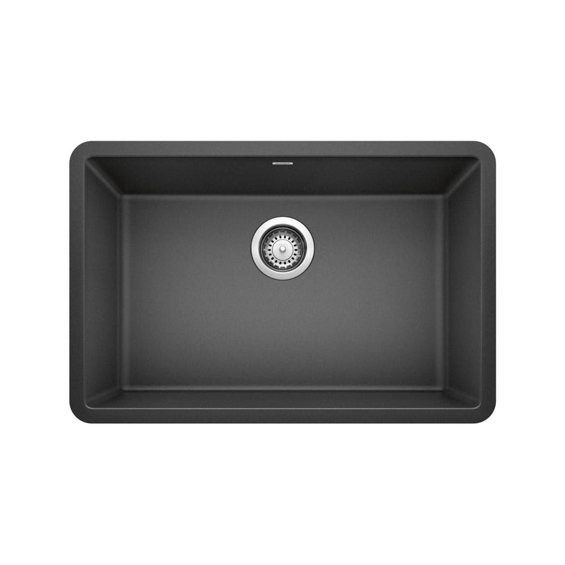 Blanco Precis SILGRANIT 27-in Single Bowl Undermount Kitchen Sink, Anthracite I4