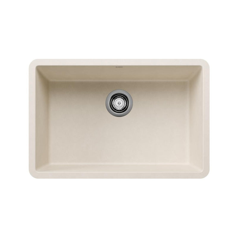 Blanco Precis SILGRANIT 27-in Single Bowl Undermount Kitchen Sink, Soft White Y6