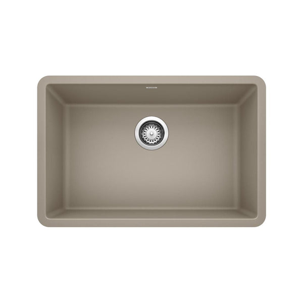 Blanco Precis SILGRANIT 27-in Single Bowl Undermount Kitchen Sink, Truffle C5