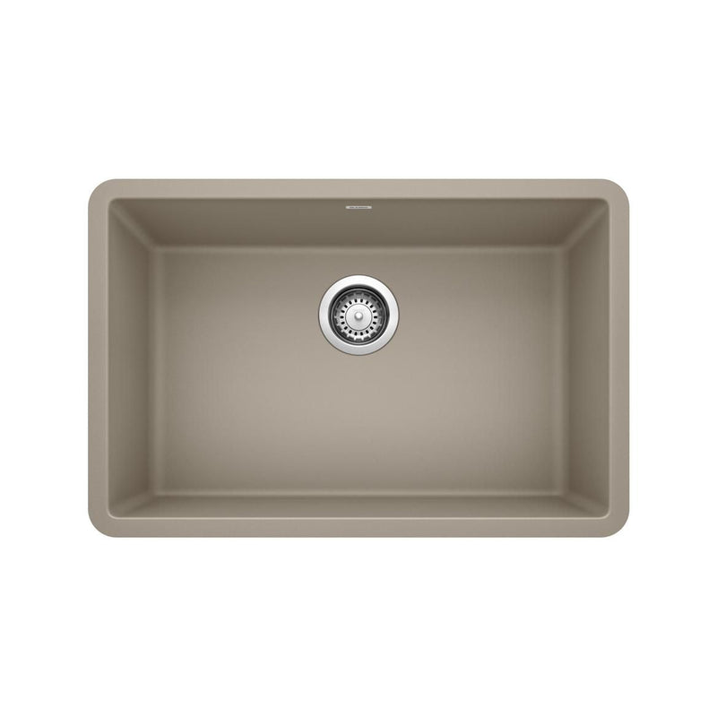 Blanco Precis SILGRANIT 27-in Single Bowl Undermount Kitchen Sink, Truffle C5