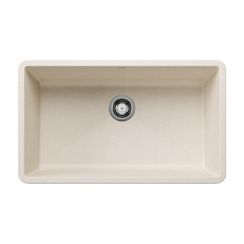 Blanco Precis SILGRANIT 32-in Super Single Undermount Kitchen Sink, Soft White T6