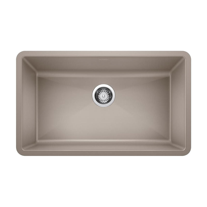 Blanco Precis SILGRANIT 32-in Super Single Undermount Kitchen Sink, Truffle D4