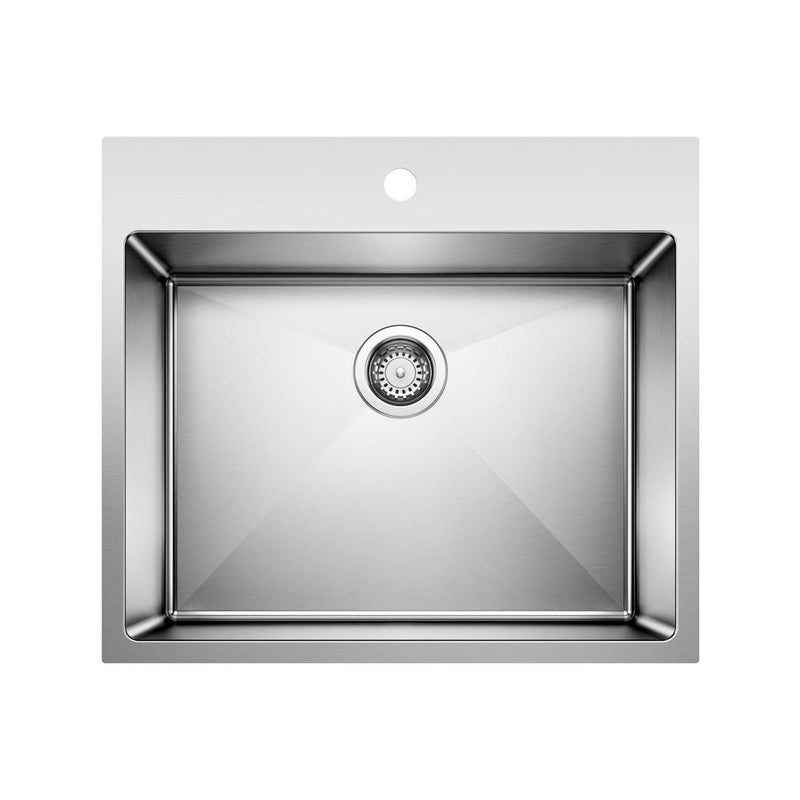 Blanco Quatrus R15 25-in Single Bowl Dual Mount Stainless Steel Laundry Sink C9