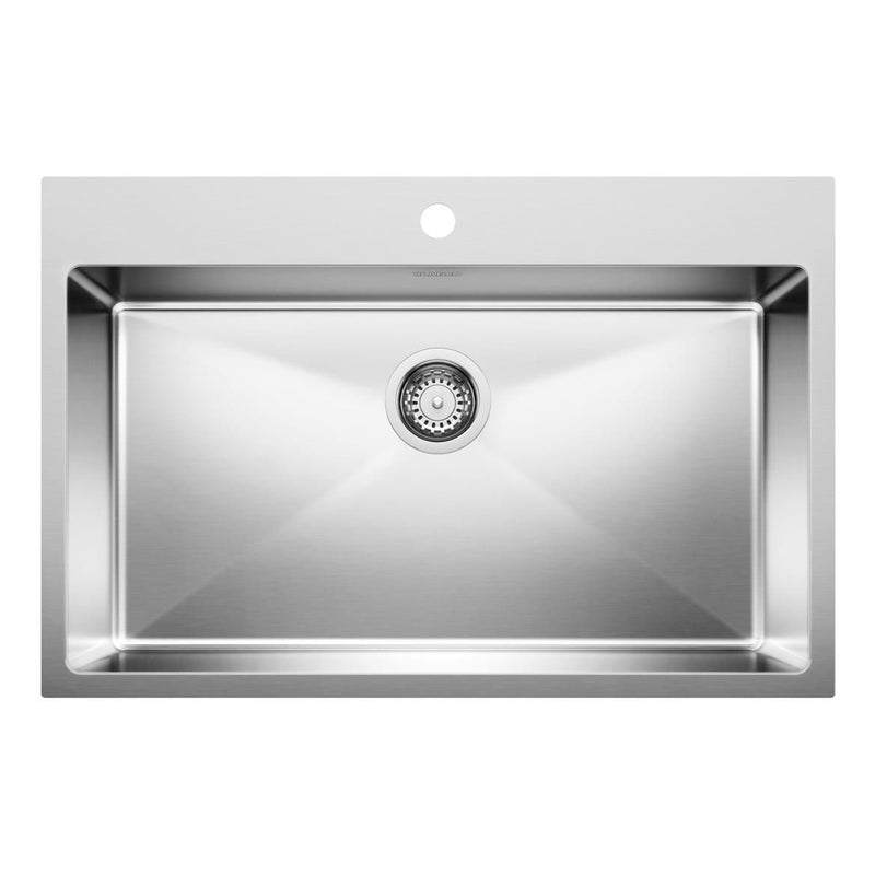 Blanco Quatrus R15 31-in Single Bowl Dual Mount Stainless Steel Kitchen Sink C6