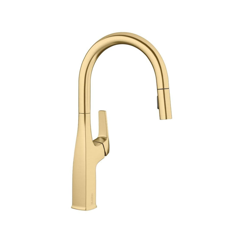 Blanco Rivana High-Arc Pull-Down Dual-Spray Kitchen Faucet, Satin Gold Y3
