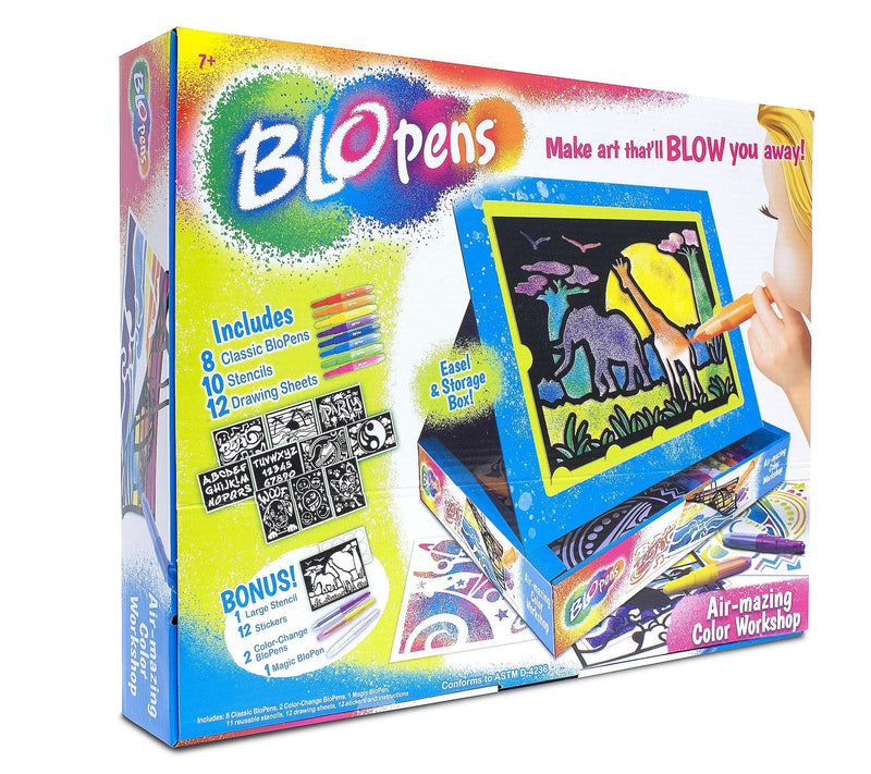 BloPen Air-Mazing Colour Workshop Kit with 10 Stencils, Ages 7+ P0