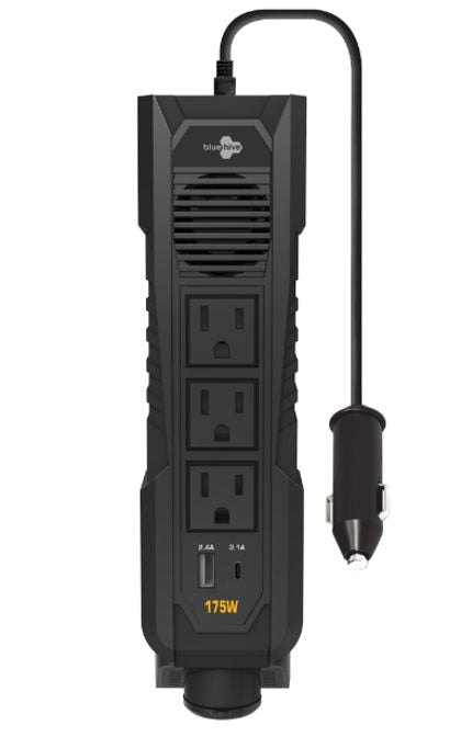 Bluehive Power Inverter with USB Ports & Electrical Outlets, 175W, F2