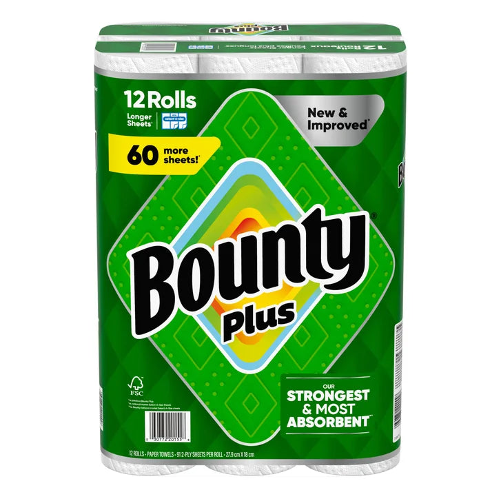 Bounty Plus Paper Towel, 12 x 91 Sheets T5