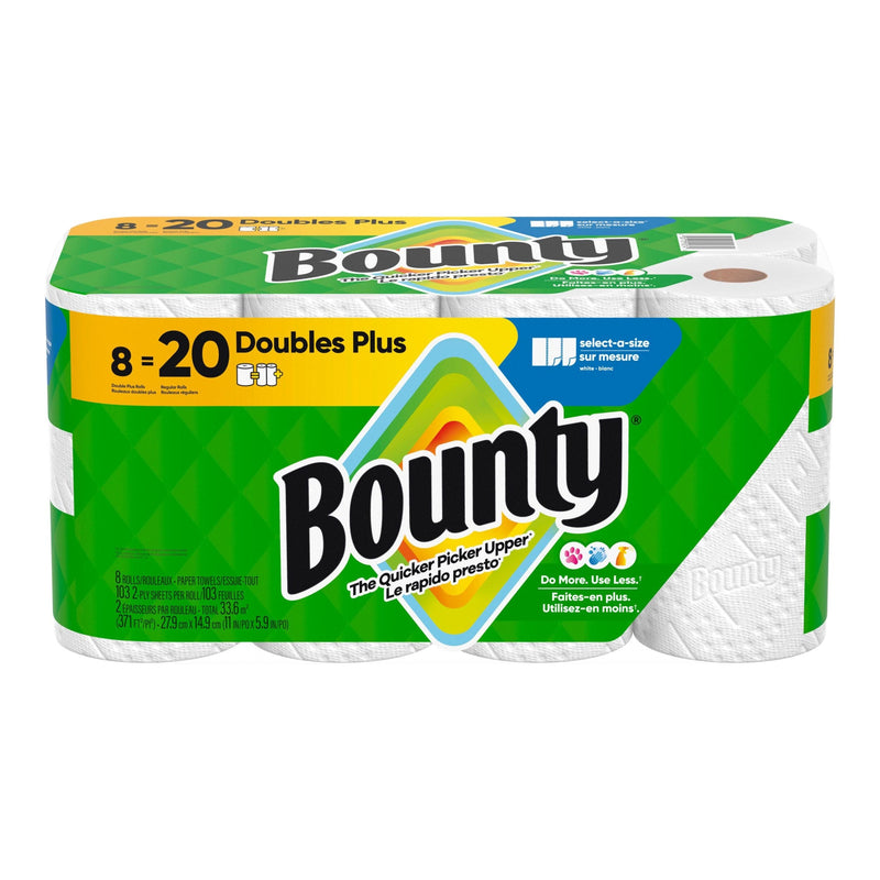 Bounty Select-A-Size Double Plus Roll Paper Towel, 2-ply, 8-pk B9
