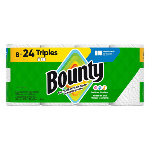 Bounty Select-A-Size Triple Roll Paper Towel, 2-ply, 8-pk U6