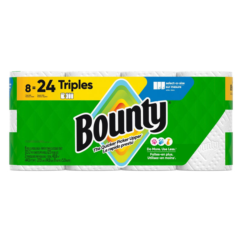 Bounty Select-A-Size Triple Roll Paper Towel, 2-ply, 8-pk U6