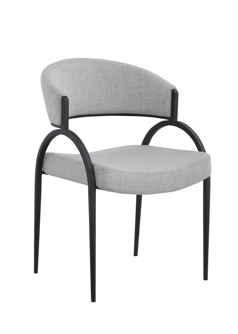 Brassex Alara Cream/Black Fabric Upholstered Dining Chair, 2-pc P6