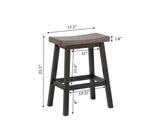 Brassex Arnold Oak/Dark Grey Counter/Bar Stool with Back Rest, 2-pc