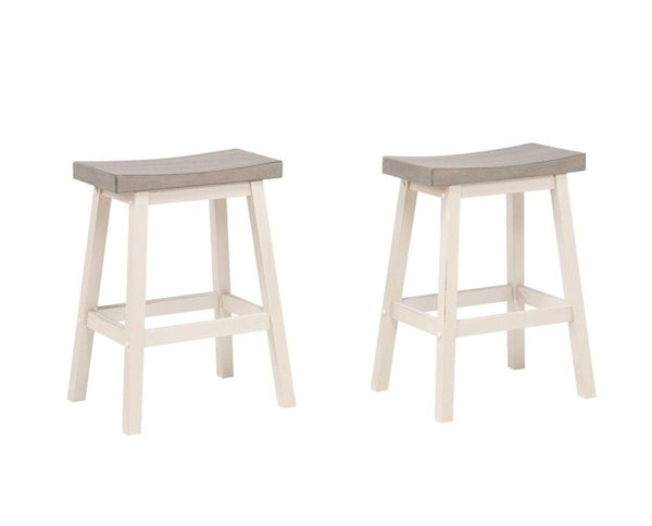 Brassex Asher Grey/White Backless Counter/Bar Stool, 2-pc W3