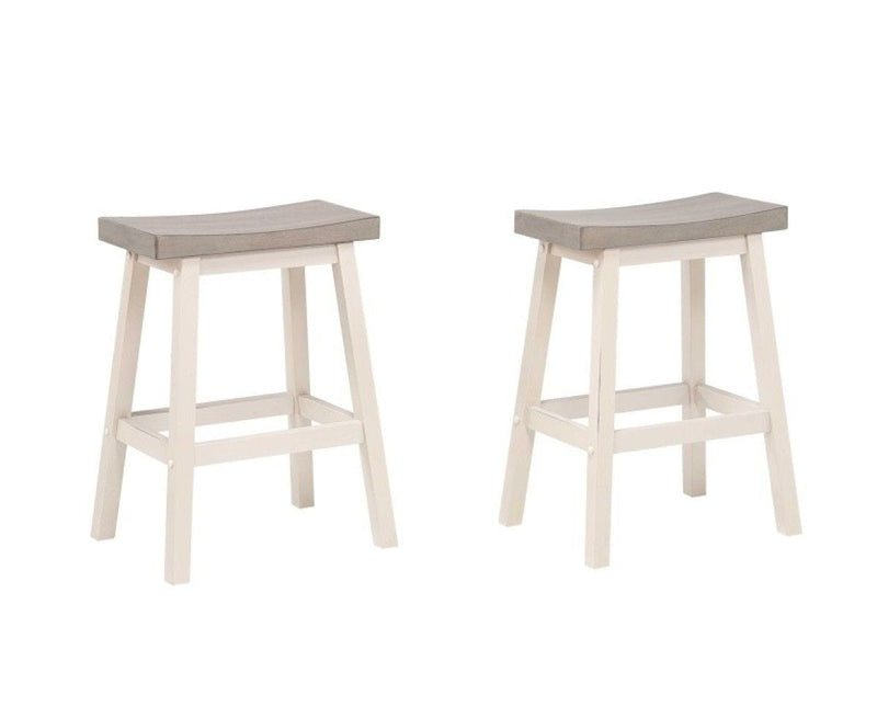 Brassex Asher Grey/White Backless Counter/Bar Stool, 2-pc W3