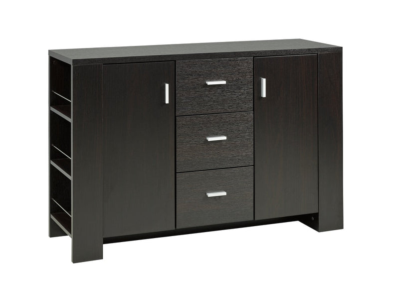 Brassex Ashton Freestanding Dining Buffet/Server with Storage, Dark Cherry I5