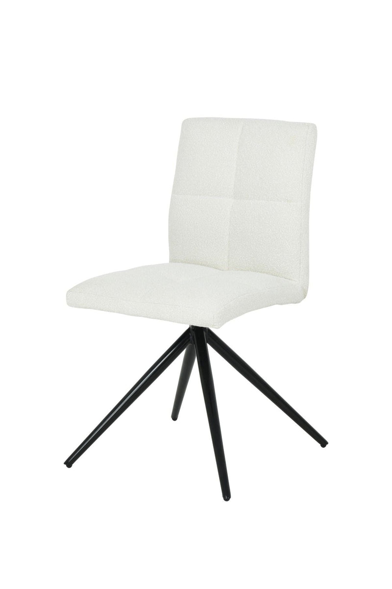 Brassex Ethan White Fabric Upholstered Armless Dining Chair, 2-pc J4