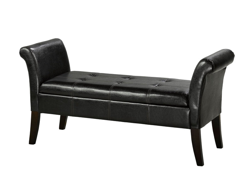 Brassex Fabric Tufted Accent Bench with Storage L5
