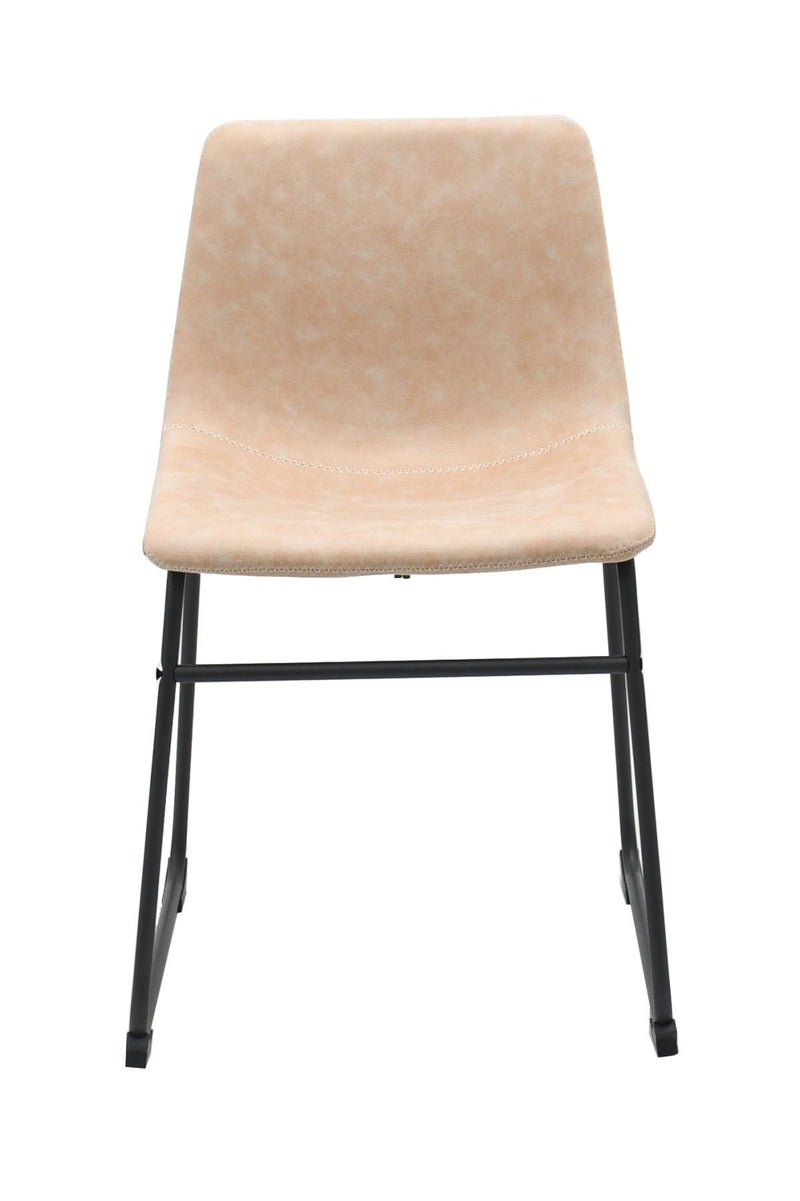 Brassex Rachel Vintage Beige Fabric Upholstered Dining Chair, 2-pc J2