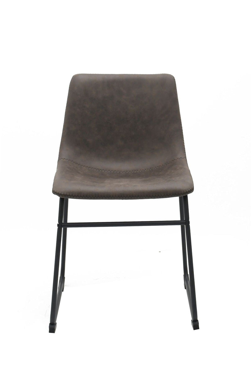 Brassex Rael Vintage Brown Fabric Upholstered Dining Chair, 2-pc V8