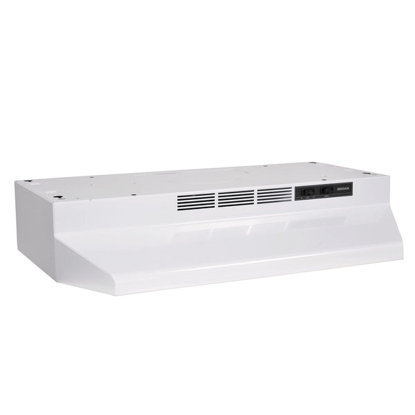 Broan BU2 Series 230CFM Under Cabinet Kitchen Exhaust Fan Range Hood, White, 24-in W8