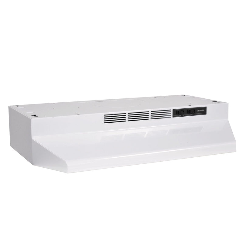 Broan BU2 Series 230CFM Under Cabinet Kitchen Exhaust Fan Range Hood, White, 24-in W8