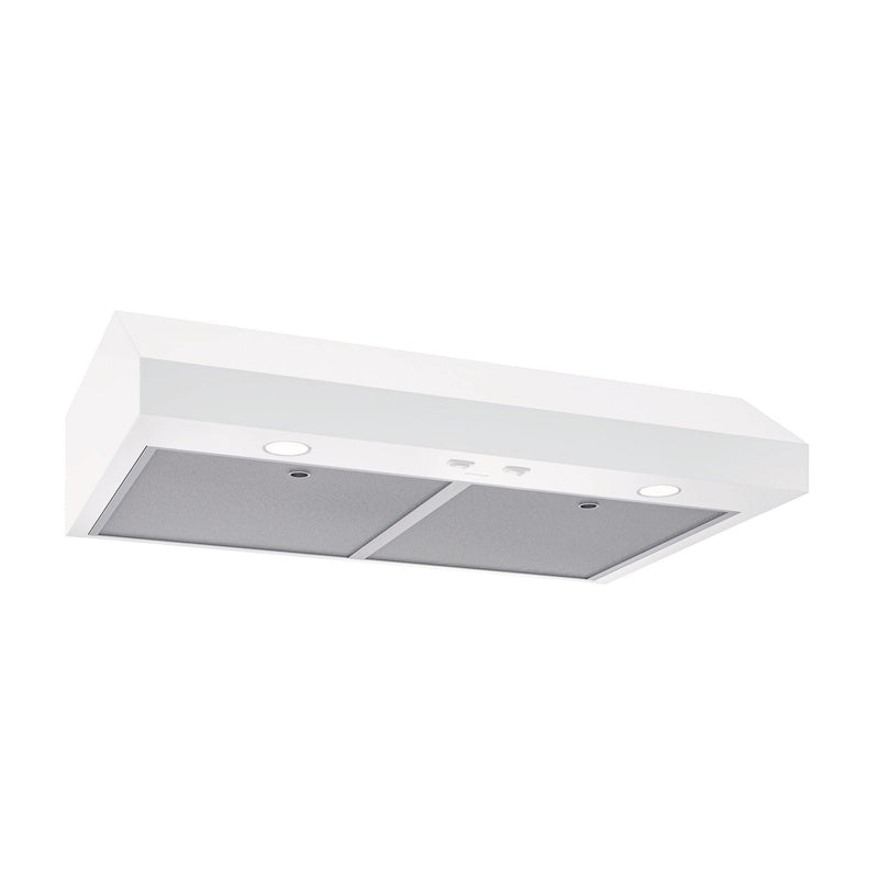 Broan Glacier1 350CFM Under Cabinet Kitchen Exhaust Fan Range Hood, White, 30-in P0