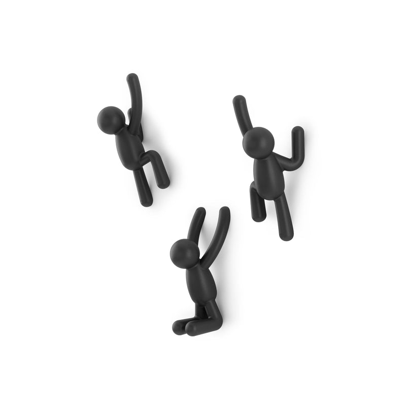 Buddy Hook Set of 3, Black W2