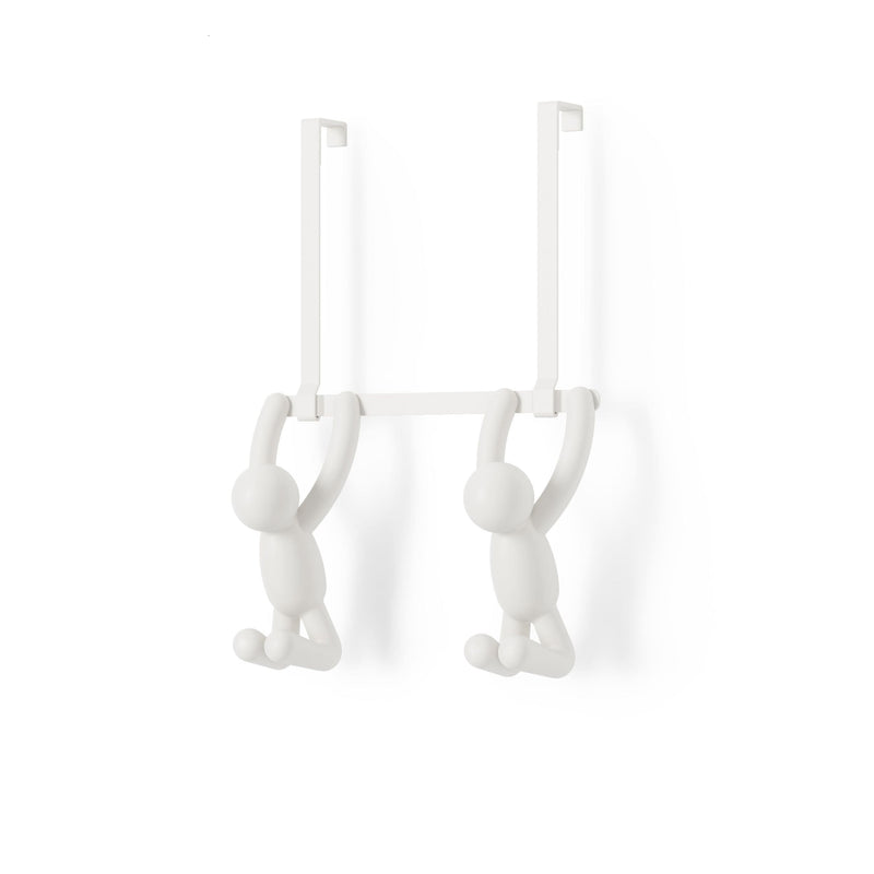 Buddy Over The Door Double Hook, White X8