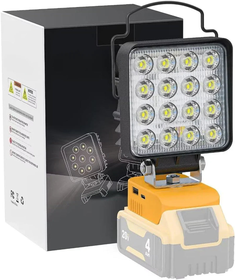 Cordless 20V Max LED Work Light for Dewalt 20v Battery 48W Flashlight F7