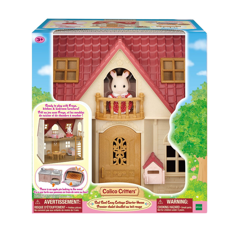 Calico Critters Red Roof Cozy Cottage Dollhouse Playset with Figure and Furniture T1