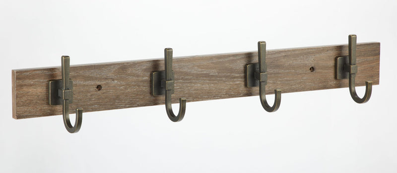 CANVAS 4-Hook Rail, Weathered Walnut, 27-in Z4