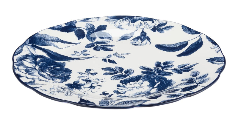 CANVAS Augusta Stoneware Dinner Plate, 1-pc, White/Blue Floral L7