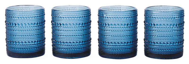 CANVAS Blue Hobnail Glasses, Durable Glass Build, 4-pk M6